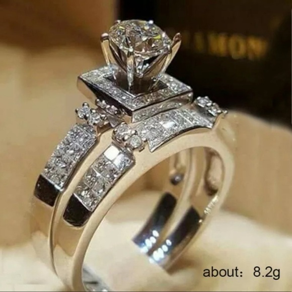 NEW💍925 Sterling Silver White Sapphire Ring - Picture 2 of 2